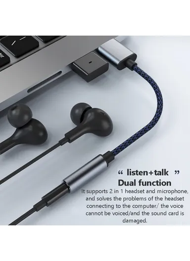 USB to 3.5mm Jack Audio Adapter USB to Headphone and Microphone Jack Aux Adapter Stereo Sound Card Adapter