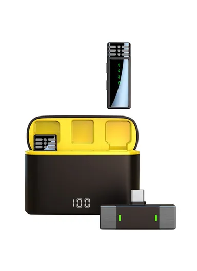 Wireless Noise Canceling Microphone Lavalier Mic (2 Microphones+1 Receiver) - Type-C J68 