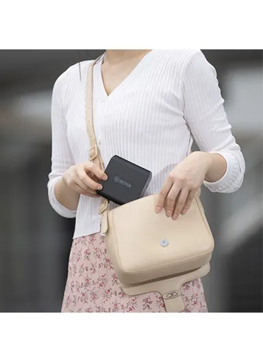 Mini Wireless Lavalier Microphone Video Recording Lapel Clip Mic with Charging Case BY-XM6-K1