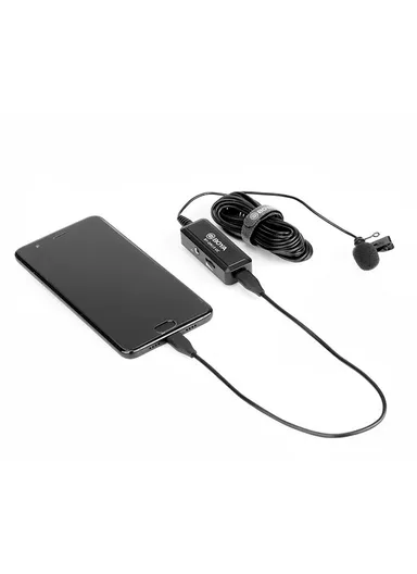 UC Omni-Directional Lavalier Microphone for Type-C Smartphone Tablet USB Laptop Clip-On Portable Mic BY-DM10