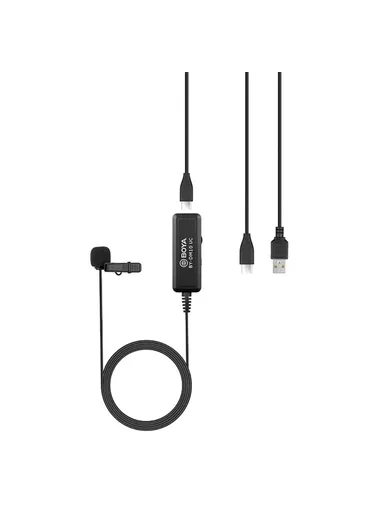 UC Omni-Directional Lavalier Microphone for Type-C Smartphone Tablet USB Laptop Clip-On Portable Mic BY-DM10
