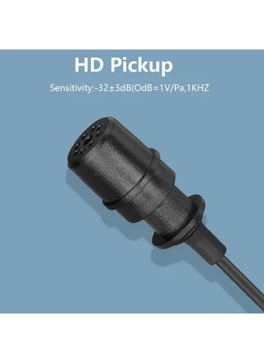Pro II Clip-on Microphone Omni-directional Condenser Mic 3.5mm TRRS Plug with 6m Cable for Smartphone Camera Camcorder  BY-M1