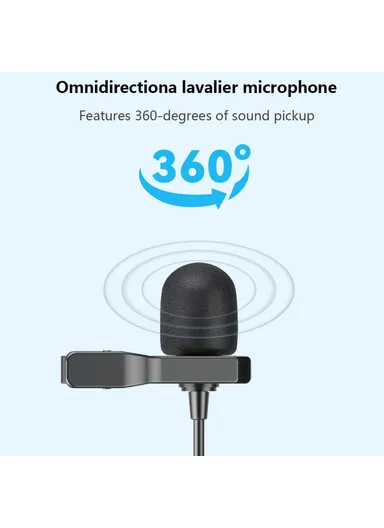 Pro II Clip-on Microphone Omni-directional Condenser Mic 3.5mm TRRS Plug with 6m Cable for Smartphone Camera Camcorder  BY-M1