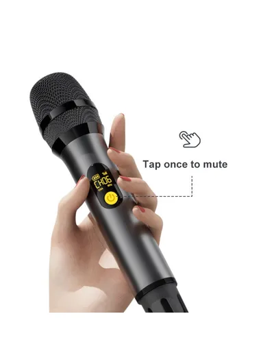 Singing Family KTV UHF Wireless Hand-Held Microphone Performance Live Streaming Mic, 1 Mic + 1 Receiver H21H - Grey