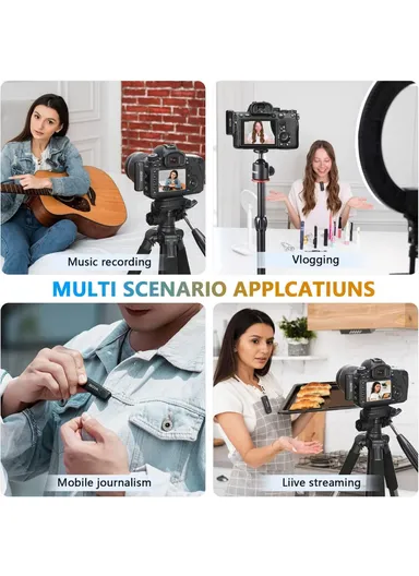 Mini Clip-On Microphone for Camera Noise Reduction Plug-and-Play Wireless Lavalier Mic with 3.5mm TRS Connector BY-WM3T2-M1