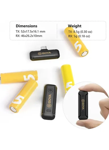 Wireless Lavalier Microphone Portable Audio Video Recording Mic for Live Broadcast BY-WM3T2-U1 