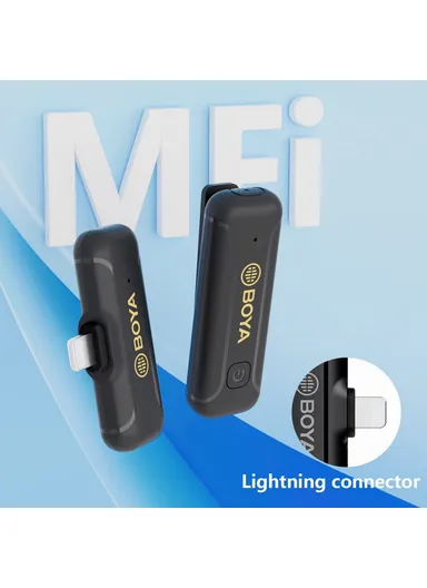 Wireless Lavalier Lapel Microphone 2.4GHz Dual Channel Mic with 1 Transmitter + 1 Receiver for Video Recording BY-WM3T2-D1