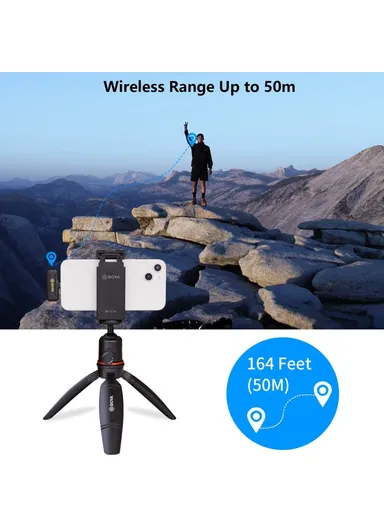 Wireless Lavalier Microphone System Plug and Play Mic with 2 Transmitters + 1 Receiver for Livestreaming Podcasting BY-WM3T2-D2