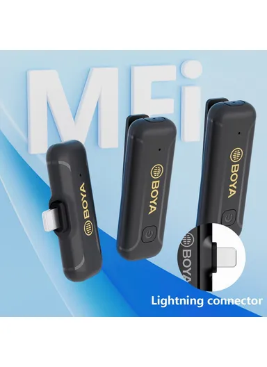 Wireless Lavalier Microphone System Plug and Play Mic with 2 Transmitters + 1 Receiver for Livestreaming Podcasting BY-WM3T2-D2