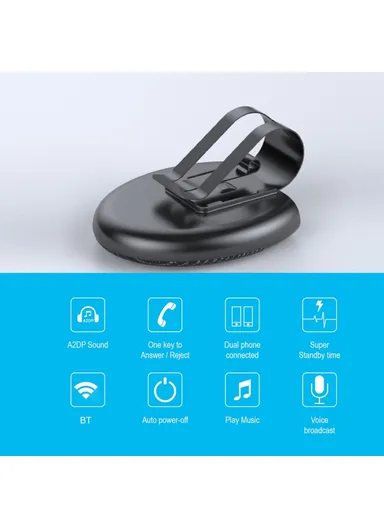 Bluetooth-compatible Car Speaker Hands Free Speakerphone USB Charging Speakerphone with Clip for Hands-Free Call Music Wireless Car Speaker Supports Answering Rejecting Calls Voice Dialing Playing Music