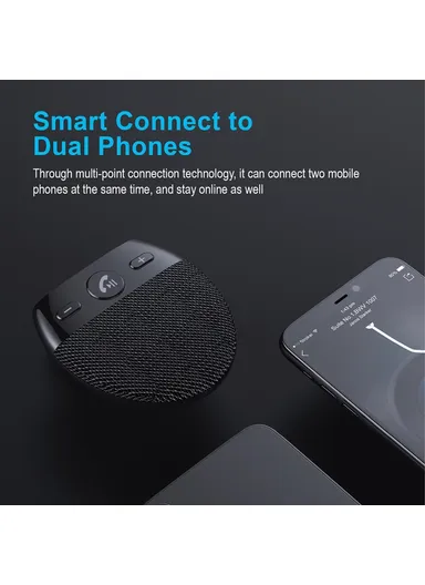 Bluetooth-compatible Car Speaker Hands Free Speakerphone USB Charging Speakerphone with Clip for Hands-Free Call Music Wireless Car Speaker Supports Answering Rejecting Calls Voice Dialing Playing Music