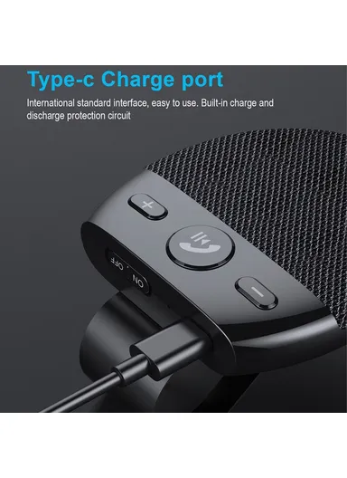 Bluetooth-compatible Car Speaker Hands Free Speakerphone USB Charging Speakerphone with Clip for Hands-Free Call Music Wireless Car Speaker Supports Answering Rejecting Calls Voice Dialing Playing Music