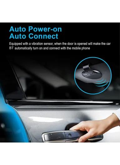 Bluetooth-compatible Car Speaker Hands Free Speakerphone USB Charging Speakerphone with Clip for Hands-Free Call Music Wireless Car Speaker Supports Answering Rejecting Calls Voice Dialing Playing Music