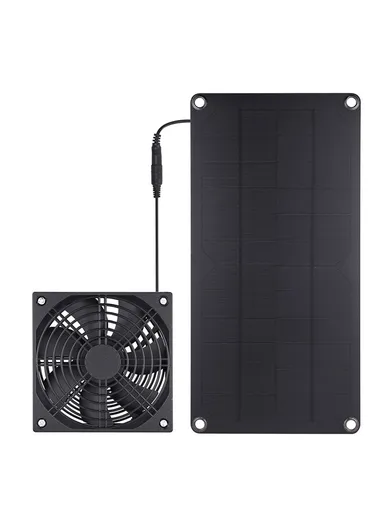10W-1FAN Solar Powered Exhaust Fan Outdoor Pet Ventilation Fan Single Crystal Silicon Panel DC Motor 76.3CFM