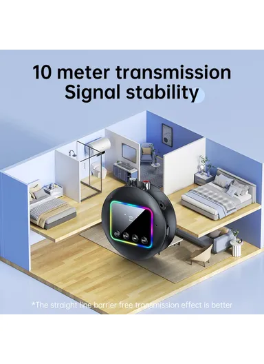 Wireless Audio Adapter 2 in 1 Receiver / Transmitter with RGB Ambient Light Support, AUX / RCA / TF Card NFC BT 5.4