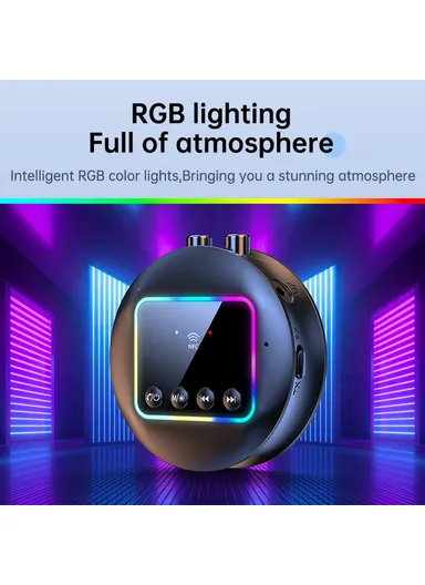 Wireless Audio Adapter 2 in 1 Receiver / Transmitter with RGB Ambient Light Support, AUX / RCA / TF Card NFC BT 5.4