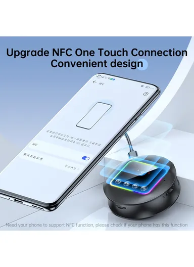 Wireless Audio Adapter 2 in 1 Receiver / Transmitter with RGB Ambient Light Support, AUX / RCA / TF Card NFC BT 5.4