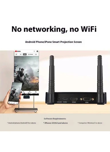 Wireless Display Adapter 1080P 60Hz HD / VGA Dual Output for Computer / TV / Projector AM1810HDMI