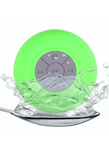 Suction Cup Mini Wireless Bluetooth-compatible Speaker Hands-free Call IPX4 Waterproof Shower Loudspeaker  - Green