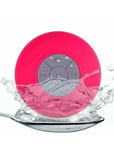 Suction Cup Mini Wireless Bluetooth-compatible Speaker Hands-free Call IPX4 Waterproof Shower Loudspeaker - Rose