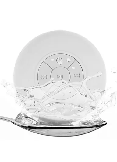 Suction Cup Mini Wireless Bluetooth-compatible Speaker Hands-free Call IPX4 Waterproof Shower Loudspeaker - White