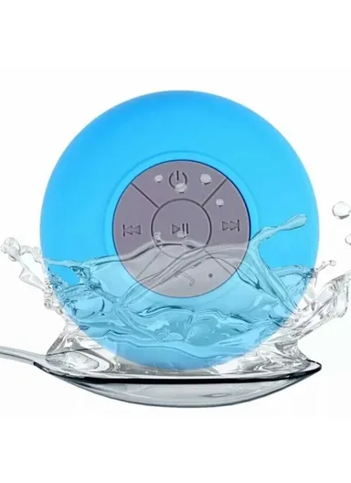 Suction Cup Mini Wireless Bluetooth-compatible Speaker Hands-free Call IPX4 Waterproof Shower Loudspeaker - Blue
