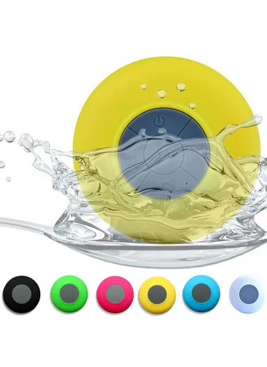 Suction Cup Mini Wireless Bluetooth-compatible Speaker Hands-free Call IPX4 Waterproof Shower Loudspeaker - Blue