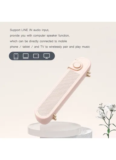 Retro Bluetooth-compatible Wireless Speaker Vintage Portable Outdoor Speaker Support TF / AUX  L102 - Pink
