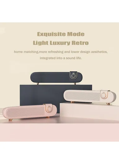 Retro Bluetooth-compatible Wireless Speaker Vintage Portable Outdoor Speaker Support TF / AUX  L102 - Pink
