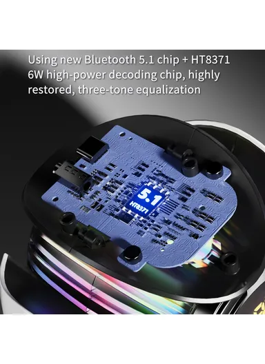 Robot Shape AI Bluetooth-compatible Speaker with Alarm Clock RGB Lights Deep Bass Speaker FM Radio M10 - Black