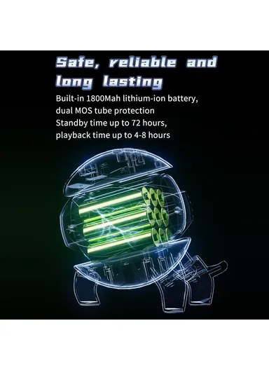 Robot Shape AI Bluetooth-compatible Speaker with Alarm Clock RGB Lights Deep Bass Speaker FM Radio M10 - Black