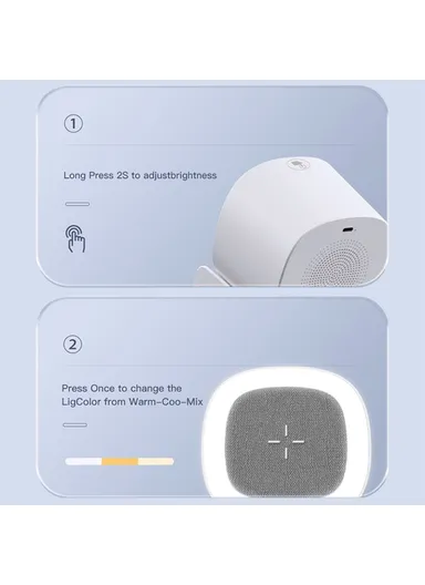4-in-1 15W Wireless Charger Bluetooth-compatible Speaker Phone Holder Stand with Night Light L28 - White