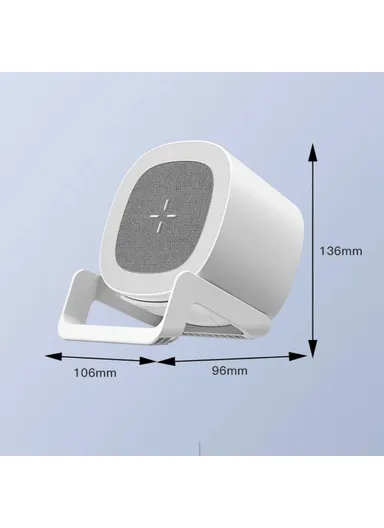 4-in-1 15W Wireless Charger Bluetooth-compatible Speaker Phone Holder Stand with Night Light L28 - White