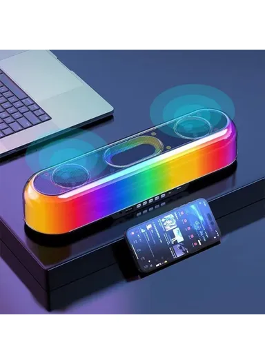 Home Wireless Bluetooth-compatible, Desktop Speaker RGB Light Soundbar Support U-disk,TF Card Music Playback V10