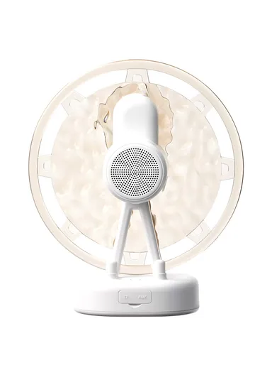 Ferris Wheel Water Ripple Bluetooth-compatible Speaker Atmosphere Colorful Light Creative Mini Speaker Home Decor ZAY-L07 - White