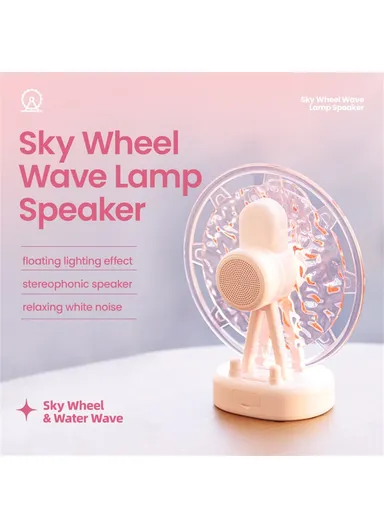 Ferris Wheel Water Ripple Bluetooth-compatible Speaker Atmosphere Colorful Light Creative Mini Speaker Home Decor ZAY-L07 - White