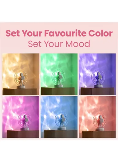 Ferris Wheel Water Ripple Bluetooth-compatible Speaker Atmosphere Colorful Light Creative Mini Speaker Home Decor ZAY-L07 - White