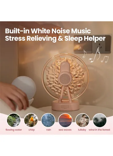 Ferris Wheel Water Ripple Bluetooth-compatible Speaker Atmosphere Colorful Light Creative Mini Speaker Home Decor ZAY-L07 - White