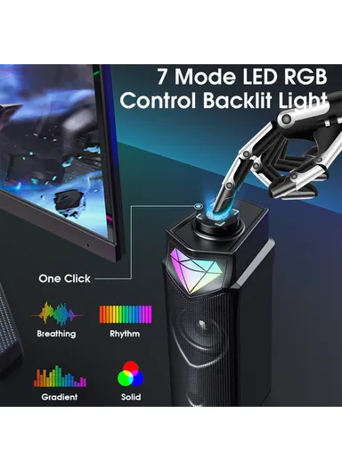 L1 Wired Desktop Speaker RGB Light Stereo Music Subwoofer Support Bluetooth-compatible Connection