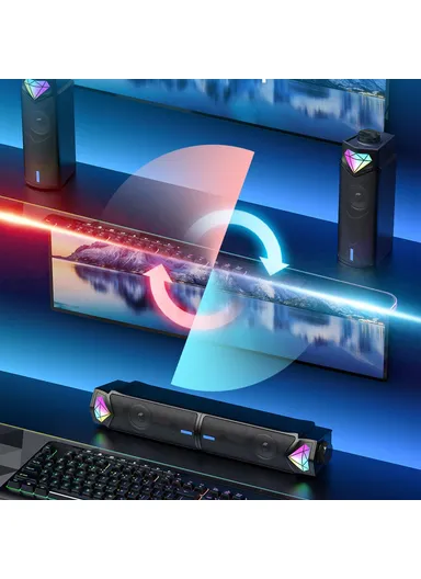 L1 Wired Desktop Speaker RGB Light Stereo Music Subwoofer Support Bluetooth-compatible Connection