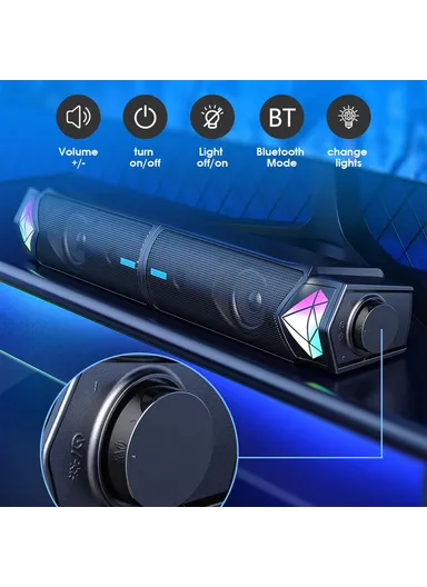 L1 Wired Desktop Speaker RGB Light Stereo Music Subwoofer Support Bluetooth-compatible Connection