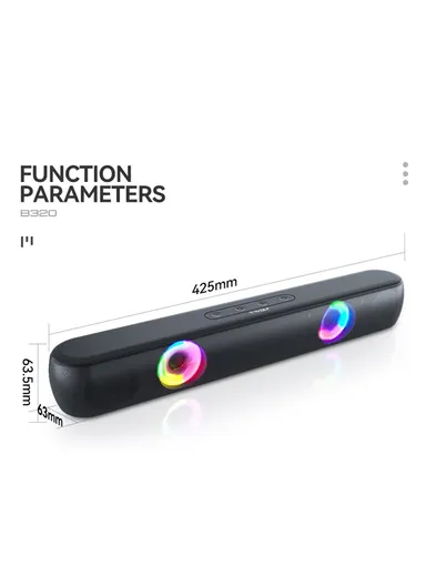 Desktop Stereo Speaker Wireless Bluetooth-compatible Speaker with RGB Light Portable Sound Amp for Home Office B320 