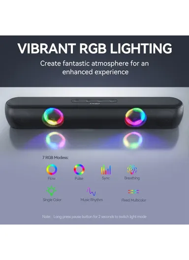 Desktop Stereo Speaker Wireless Bluetooth-compatible Speaker with RGB Light Portable Sound Amp for Home Office B320 