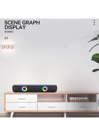 Desktop Stereo Speaker Wireless Bluetooth-compatible Speaker with RGB Light Portable Sound Amp for Home Office B320 