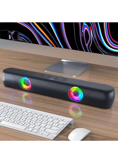 Desktop Stereo Speaker Wireless Bluetooth-compatible Speaker with RGB Light Portable Sound Amp for Home Office B320 