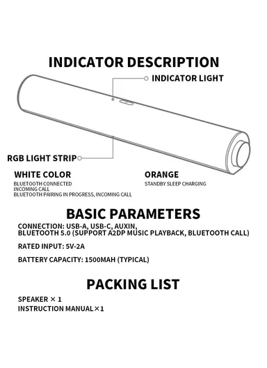 Computer Speaker RGB Light Bluetooth-compatible 5.0 Four Unit Two Channel Stereo Soundbar Built-In Mic