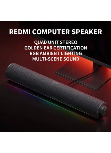 Computer Speaker RGB Light Bluetooth-compatible 5.0 Four Unit Two Channel Stereo Soundbar Built-In Mic