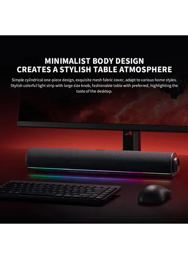 Computer Speaker RGB Light Bluetooth-compatible 5.0 Four Unit Two Channel Stereo Soundbar Built-In Mic