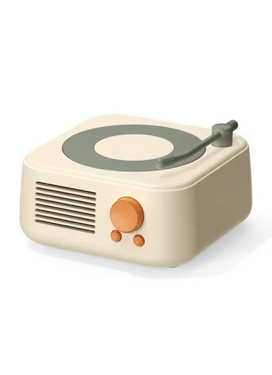 Round X17 Vintage Phonograph Record Player Wireless Bluetooth-compatible Music Speaker - Yellow