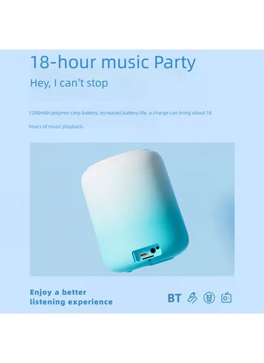 Portable Bluetooth-compatible Speaker Wireless Waterproof Music Speaker Support TF Card BT2939 - White